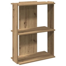 vidaXL 3 szintes kézműves tölgy szerelt fa könyvespolc 60x30x80 cm (860264) bútor