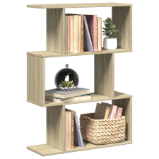 vidaXL 3 szintes sonoma tölgy fa elválasztó könyvespolc 70x24x97 cm bútor