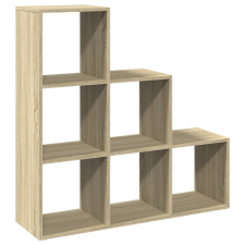 vidaXL  3 szintes sonoma tölgy fa térelválasztó könyvespolc 99x29x99 cm (857960) bútor
