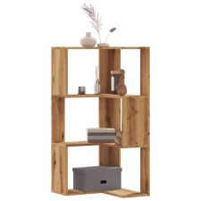 vidaXL 3 szintes szerelt fa sarok könyvespolc 50 x 50 x 102 cm bútor