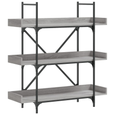 vidaXL 3-szintes szürke sonoma szerelt fa könyvespolc 100x33x108,5 cm (837690) bútor