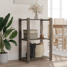 vidaXL 3 szintes szürke tömör fenyőfa tárolóállvány 60x38x90 cm (373387 VidaXL) bútor