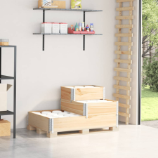 vidaXL 3 szintes tömör fenyőfa magaságyás 120 x 80 cm kerti tárolás