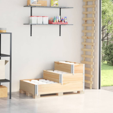 vidaXL 3 szintes tömör fenyőfa raklapmagasító 120 x 80 cm kerti tárolás