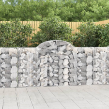 vidaXL 40 db íves horganyzott vas gabion kosár 200x30x100/120 cm kerti dekoráció