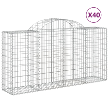 vidaXL 40 db íves horganyzott vas gabion kosár 200x50x100/120 cm (3146338) kerti tárolás