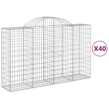 vidaXL 40 db íves horganyzott vas gabion kosár 200x50x120/140 cm (3146359) kerti tárolás