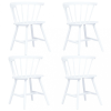 vidaXL 4 darab fehér tömör gumifa étkezőszék