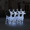 vidaXL 4 db akril karácsonyi rénszarvas 160 hideg fehér LED-del
