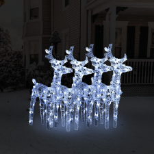 vidaXL 4 db akril karácsonyi rénszarvas 160 hideg fehér LED-del karácsonyfa izzósor