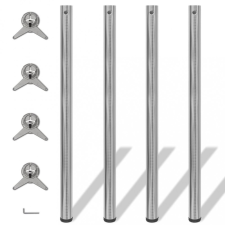 vidaXL 4 db állítható magasságú csiszolt nikkel asztalláb 1100 mm bútor
