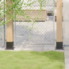 vidaXL 4 db antracit porszórt acél oszlopalapok négyzet alakú kerti bútor