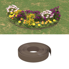 vidaXL 4 db barna polietilén kerti szegély 10 m x 10 cm kerti dekoráció