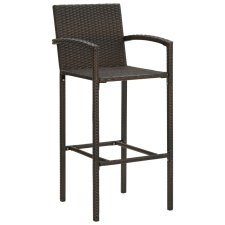vidaXL 4 db barna polyrattan bárszék (313454) kerti bútor