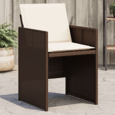 vidaXL 4 db barna polyrattan kerti szék párnával kerti bútor