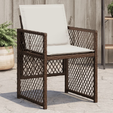 vidaXL 4 db barna polyrattan kerti szék párnával kerti bútor
