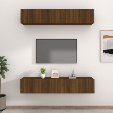 vidaXL 4 db barna tölgy színű szerelt fa TV-szekrény 80 x 30 x 30 cm bútor