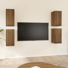 vidaXL 4 db barna tölgyszínű szerelt fa TV-szekrény 30,5 x 30 x 60 cm bútor
