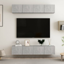 vidaXL 4 db betonszürke forgácslap TV-szekrény 80 x 30 x 30 cm bútor