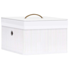 vidaXL 4 db fehér bambusz tárolódoboz bútor