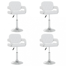 vidaXL 4 db fehér forgó műbőr étkezőszék bútor