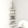 vidaXL 4 db fehér-tölgyszínű MDF fali sarokpolc 35 x 35 x 3,8 cm