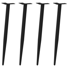 vidaXL 4 db fekete acél dohányzóasztal lábak kúpos alakú 72-73 cm bútor