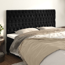vidaXL 4 db fekete bársony fejtámla 90x7x78/88 cm ágy és ágykellék