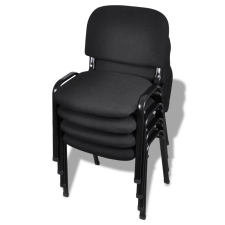 vidaXL 4 db fekete egymásba rakható irodai szövet szék tárgyalószék