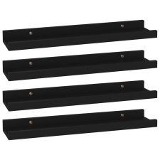vidaXL 4 db fekete fali polc 40 x 9 x 3 cm (326667) bútor