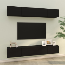 vidaXL 4 db fekete fali TV-szekrény 100 x 30 x 30 cm bútor