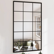 vidaXL 4 db fekete fém fali tükör 100x60 cm bútor