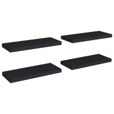 vidaXL 4 db fekete MDF fali polc 60 x 23,5 x 3,8 cm (323834) bútor