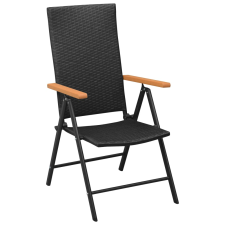 vidaXL 4 db fekete polyrattan kerti szék (313106) kerti bútor