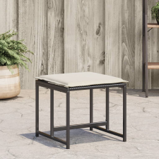 vidaXL 4 db fekete polyrattan kerti szék párnákkal kerti bútor