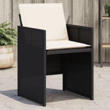 vidaXL 4 db fekete polyrattan kerti szék párnával kerti bútor