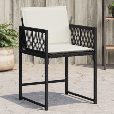 vidaXL 4 db fekete polyrattan kerti szék párnával kerti bútor