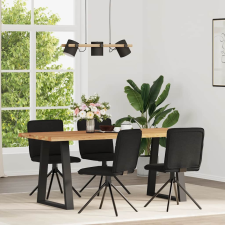 vidaXL 4 db fekete szövet étkezőszék bútor