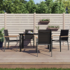 vidaXL 4 db fekete textilén és acél kerti szék 55x61,5x90 cm (3187085)