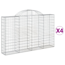 vidaXL 4 db íves horganyzott vas gabion kosár 200x30x120/140 cm (3146133) kerti tárolás