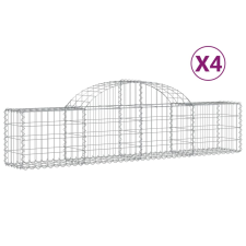 vidaXL 4 db íves horganyzott vas gabion kosár 200x30x40/60 cm (3146049) kerti tárolás