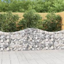 vidaXL 4 db íves horganyzott vas gabion kosár 200x30x80/100 cm kerti tárolás