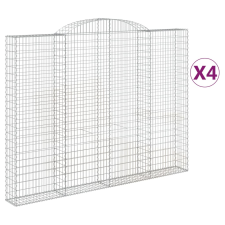 vidaXL 4 db íves horganyzott vas gabion kosár 300x30x220/240 cm (3146631) kerti tárolás