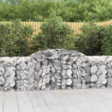 vidaXL 4 db íves horganyzott vas gabion kosár 300x50x80/100 cm kerti tárolás