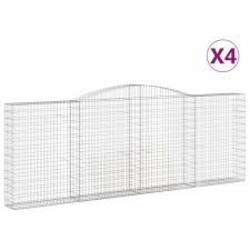 vidaXL 4 db íves horganyzott vas gabion kosár 400x30x140/160 cm (3146894) kerti tárolás