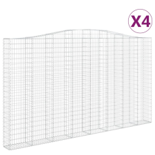 vidaXL 4 db íves horganyzott vas gabion kosár 400x30x220/240 cm (3145906) kerti tárolás