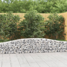 vidaXL 4 db íves horganyzott vas gabion kosár 400x30x40/60 cm kerti tárolás