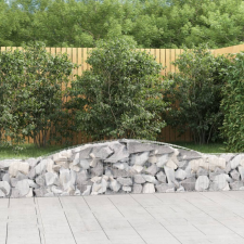 vidaXL 4 db íves horganyzott vas gabion kosár 400x30x40/60 cm bútor