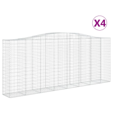 vidaXL 4 db íves horganyzott vas gabion kosár 400x50x160/180 cm (3145997) kerti tárolás