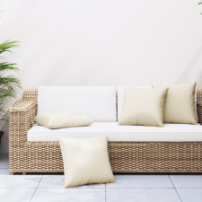 vidaXL 4 db krémszínű szövet kanapépárna 60 x 60 cm lakástextília